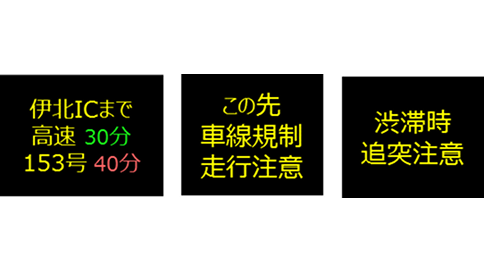 仮設情報板による交通情報提供のイメージ