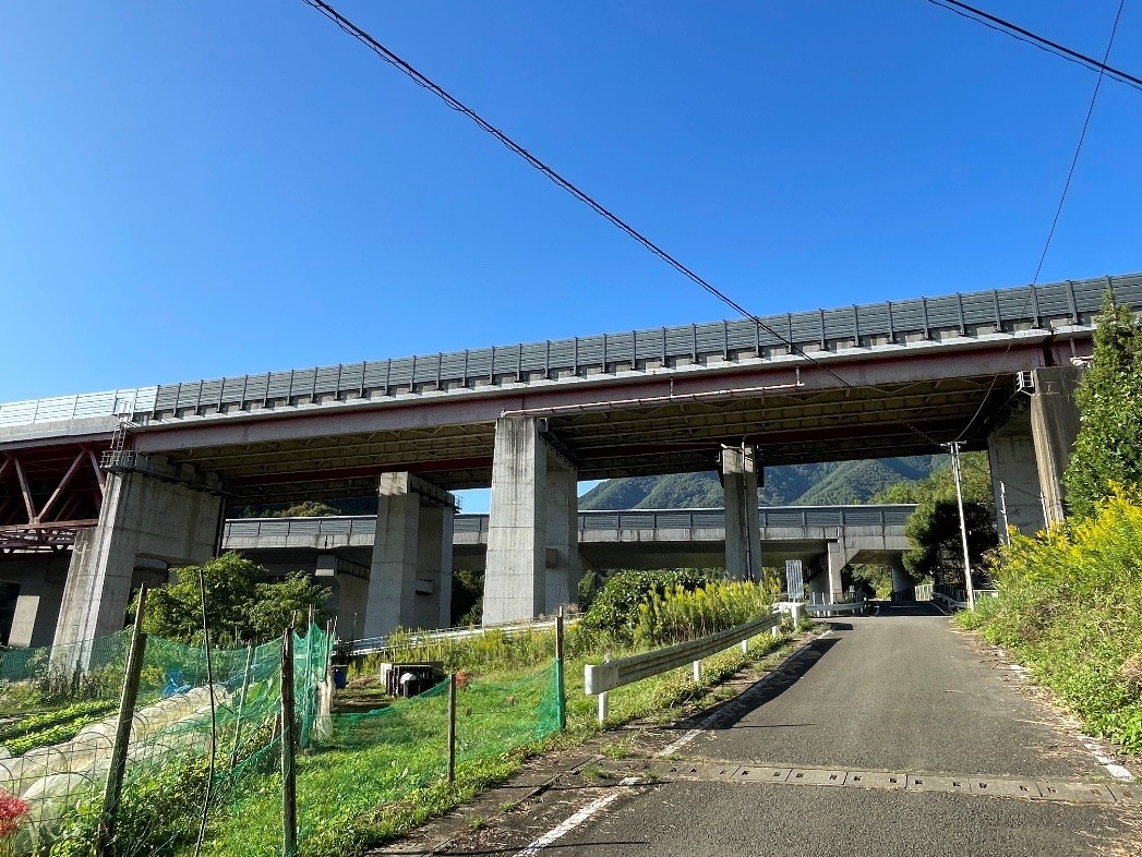 中野橋（下り線・左ルート）の橋梁全景