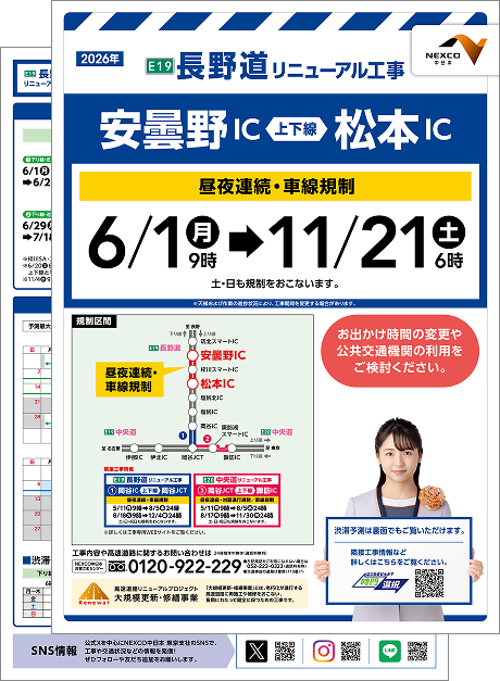 広報ギャラリー｜E19 E20 中央道 E19 長野道リニューアル工事｜NEXCO中